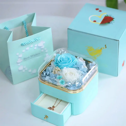 Eternal rose gift box for storing treasures, drawer jewelry gift box, suitable for giving to your loved ones on various holidays