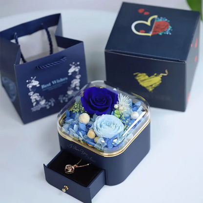 Eternal rose gift box for storing treasures, drawer jewelry gift box, suitable for giving to your loved ones on various holidays