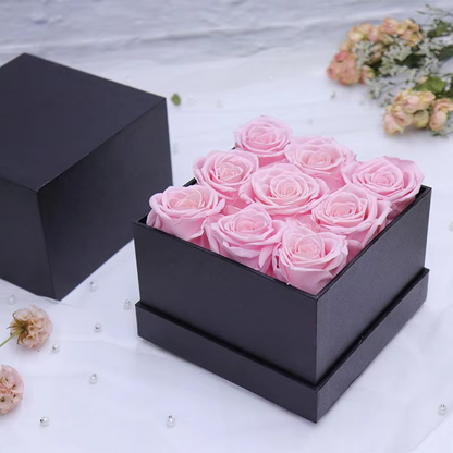 Forever Roses in a Box. Preserved Flower Rose Gifts for Mom, Women, Love, Wife, Girlfriend, Grandma. Eternal Roses Box Gift on Mother's Day, Birthday, Valentines, Anniversary.