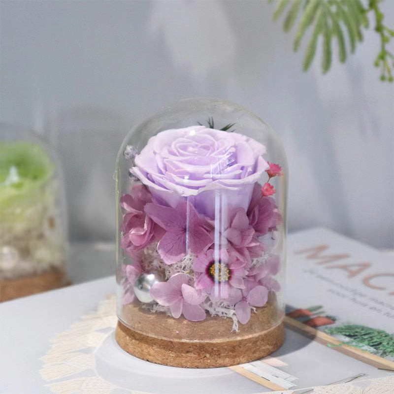 Eternal Flower in a Glass Dome: Preserved Rose - The Perfect Forever Infinity Rose Gift for Her on Valentine's Day, Mother's Day, Birthday, Anniversary, Wedding, and Christmas