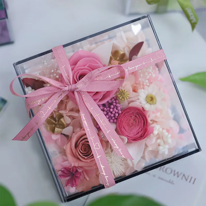 Flowers for Delivery Prime - Preserved Eternal Rose In Acrylic Box - Preserved Roses, Blossoms That Last Forever- Gifts for Girlfriend Wife Mom Grandma on Birthday