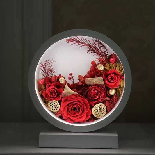 Fashion Preserved Flowers Glass Table Lamp Modern Style Simple Bedroom Bedside Decoration Real Rose Table Lamp The Best Gift