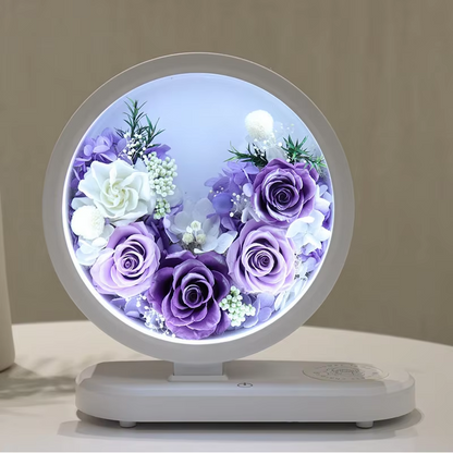 Fashion Preserved Flowers Glass Table Lamp Modern Style Simple Bedroom Bedside Decoration Real Rose Table Lamp The Best Gift