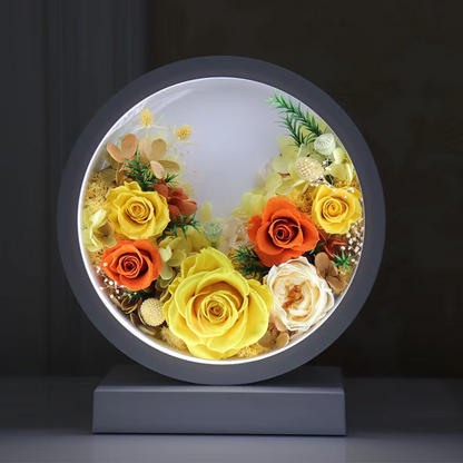 Fashion Preserved Flowers Glass Table Lamp Modern Style Simple Bedroom Bedside Decoration Real Rose Table Lamp The Best Gift